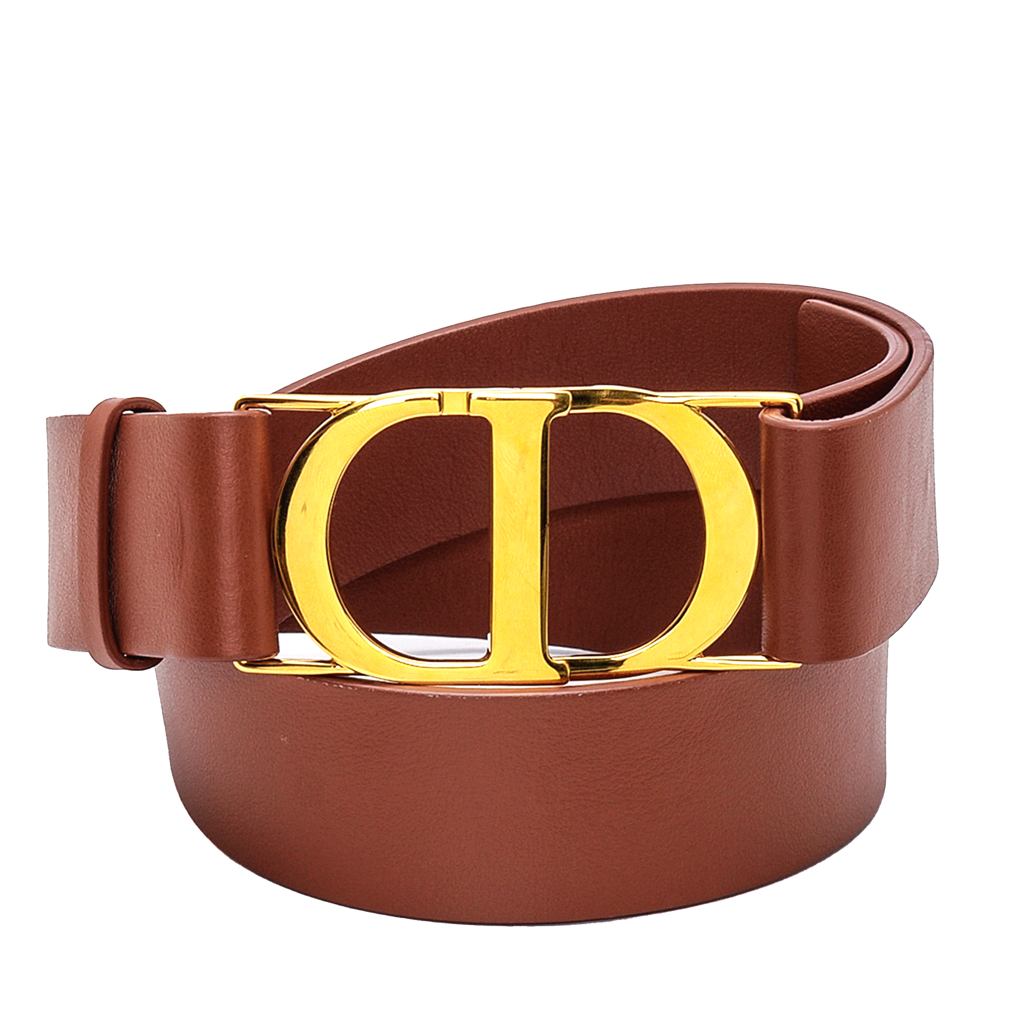 Christian Dior - Brown Ultrasmooth Calfskin Leather Saddle Belt